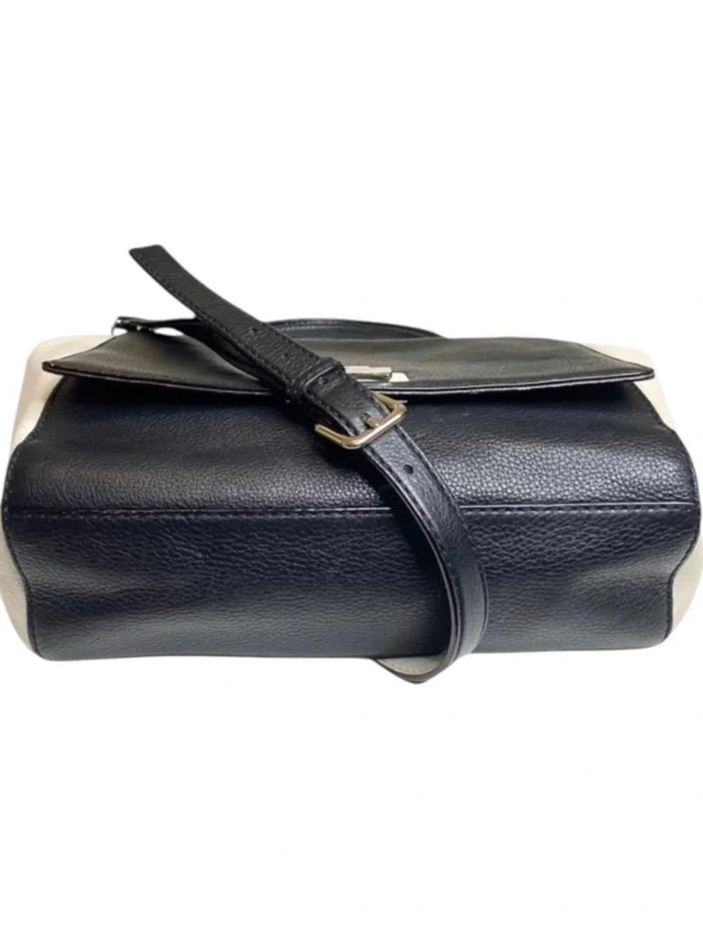 kate spade  Magnolia Park Large Two Tone Leather Satchel Handbag  Black Ivory
